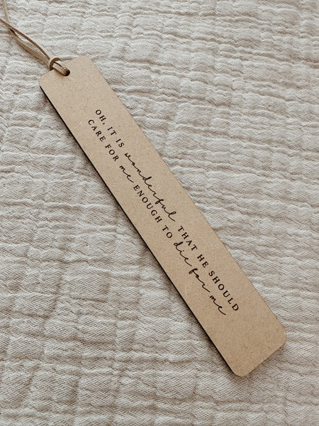 Easter / I Stand All Amazed Jesus Quote / Wooden Faith Bookmark