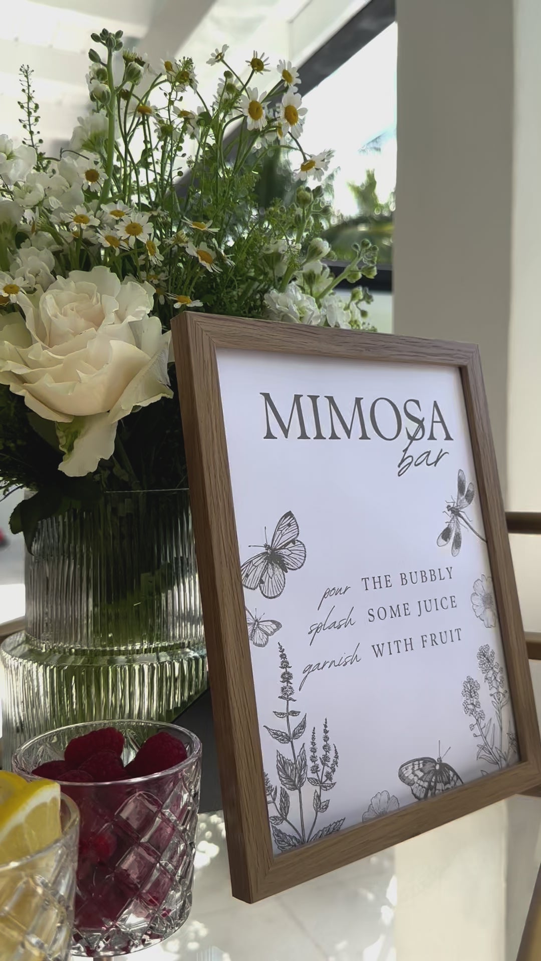 Printable Olive Garden Mimosa Bar Sign, Floral Bridal Shower sign, Wedding Brunch Bubbly Bar Sign