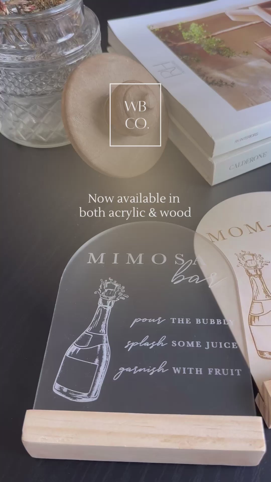 Acrylic Momosa Bar Sign, Mimosa Bar signage