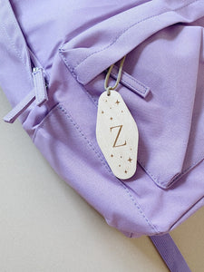 Personalized Wooden Motel Backpack & Lunchbox Tags