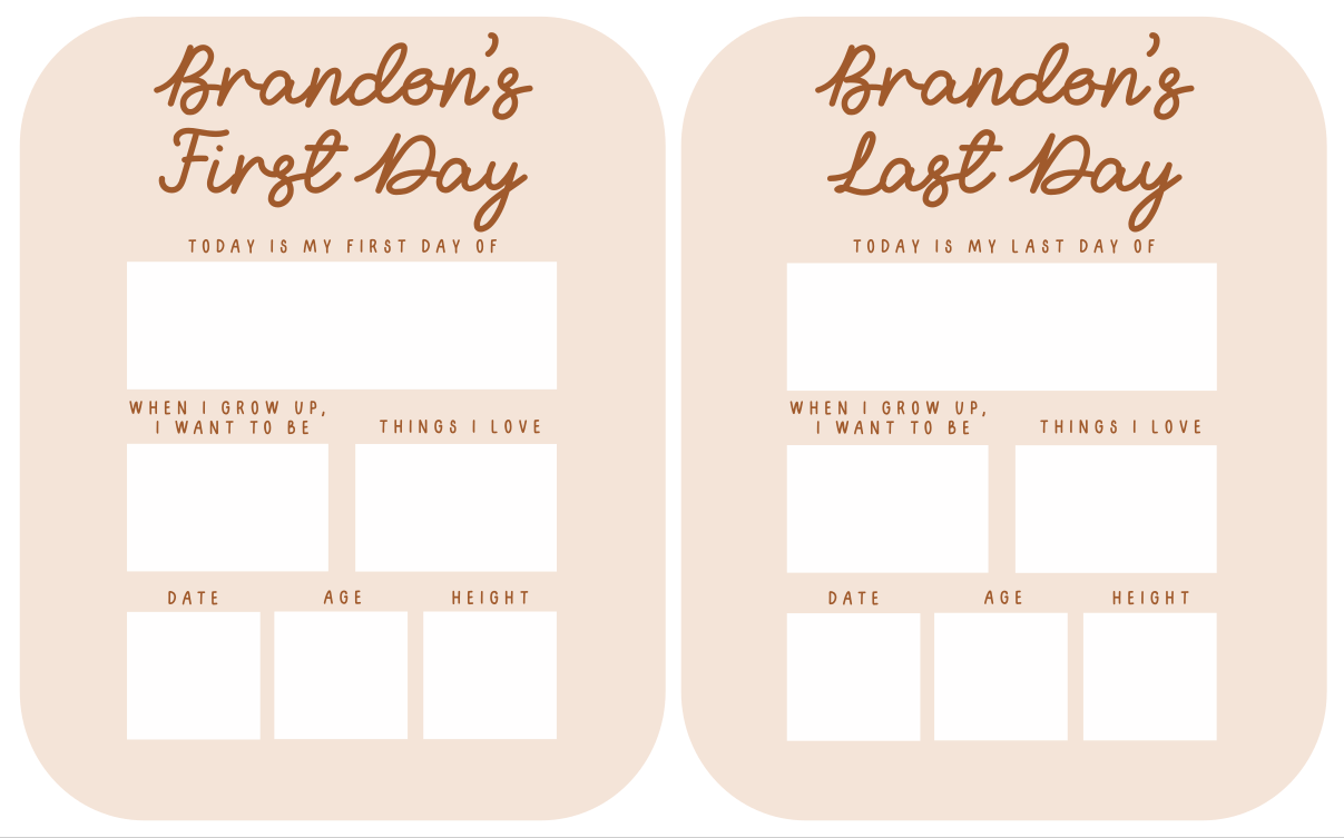 First Day Of School / Last Day Of School Reusable Sign Photo Prop