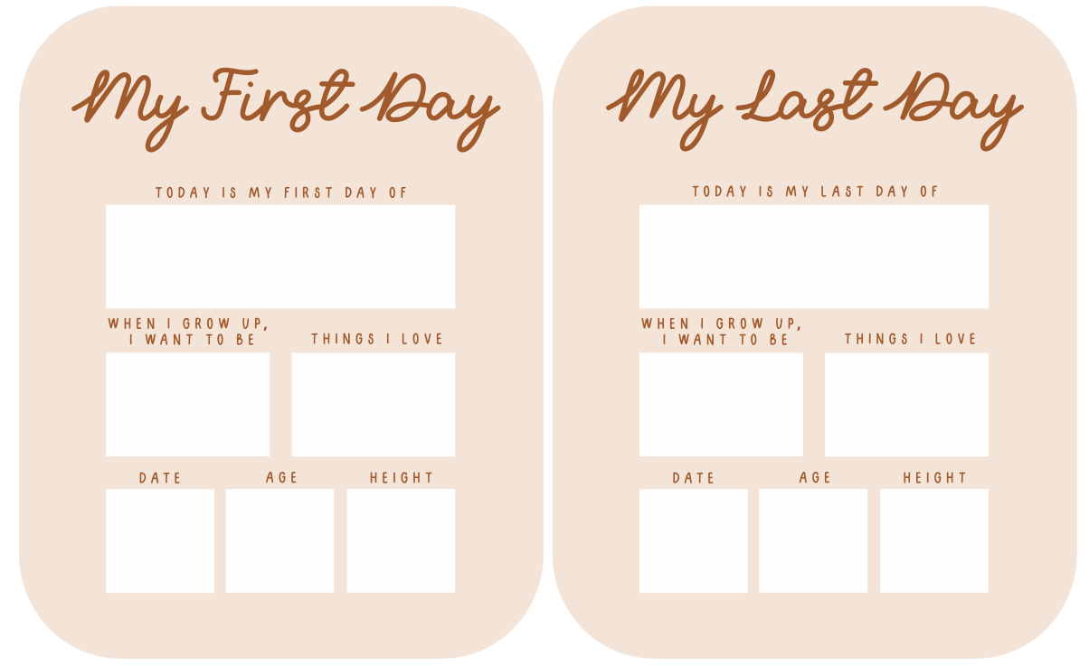 First Day Of School / Last Day Of School Reusable Sign Photo Prop