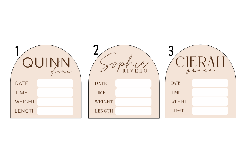 Acrylic & Wood Newborn Hospital Birth Stat Chart