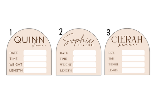 Acrylic & Wood Newborn Hospital Birth Stat Chart