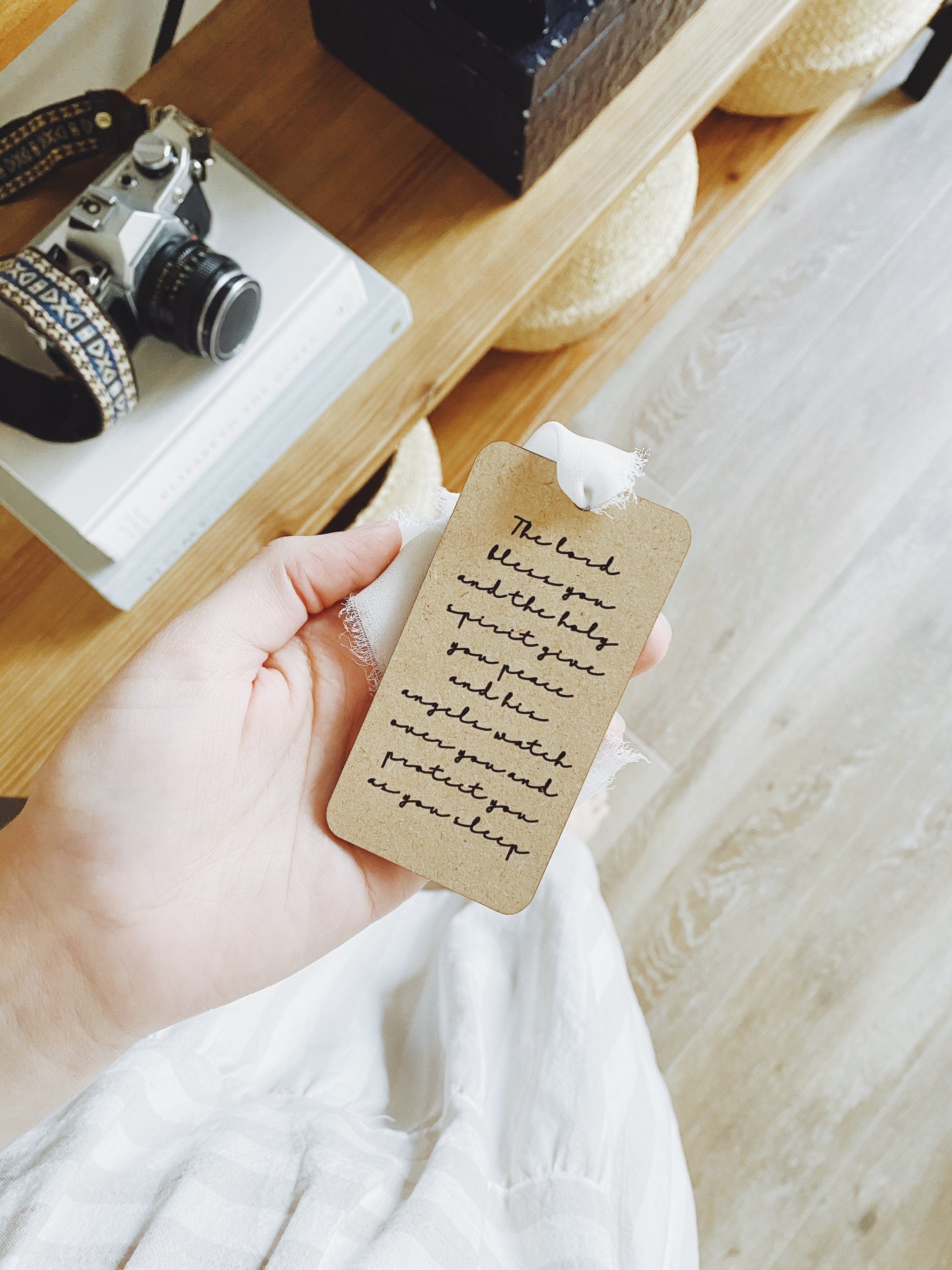 Nursery Prayer Wood Sign, Engraved Keepsake Gift For Baptism, Baby Shower, Kid Baby Room, Angel Prayer Decor