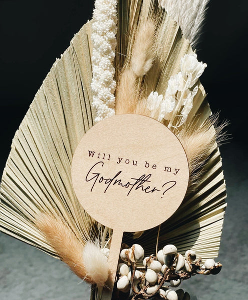 Will You Be My Godmother/Godfather Floral Sign