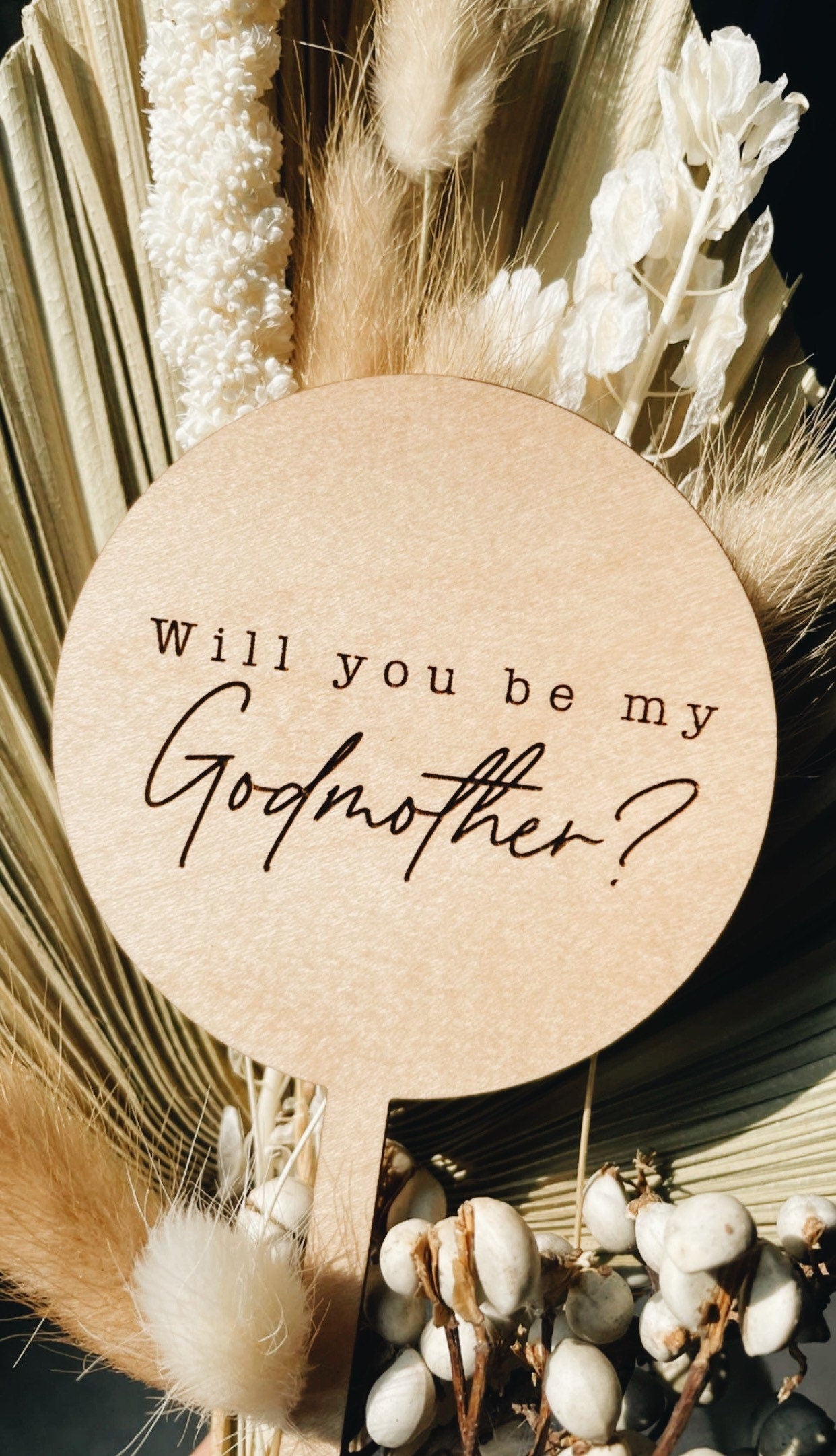 Will You Be My Godmother/Godfather Floral Sign