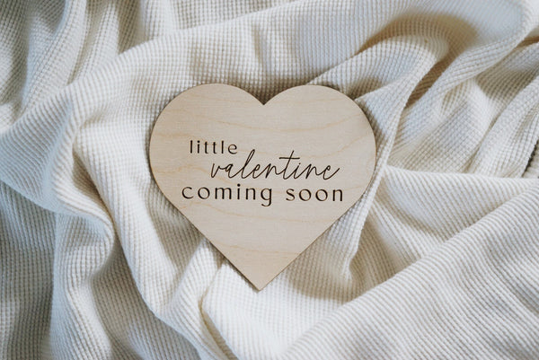 Little Valentine Coming Soon - Pregnancy announcement plaque