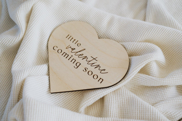 Little Valentine Coming Soon - Pregnancy announcement plaque