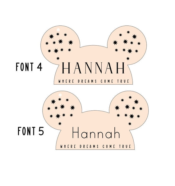 Personalized Ears Name Tag