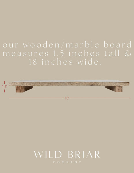 Wooden Marble Serving Board / Kitchen Riser