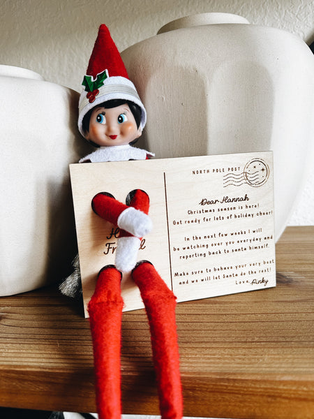 Elf On Shelf Postcard Elf Tradition Welcome Vintage Inspired Christmas Postal, Elf Welcome letter