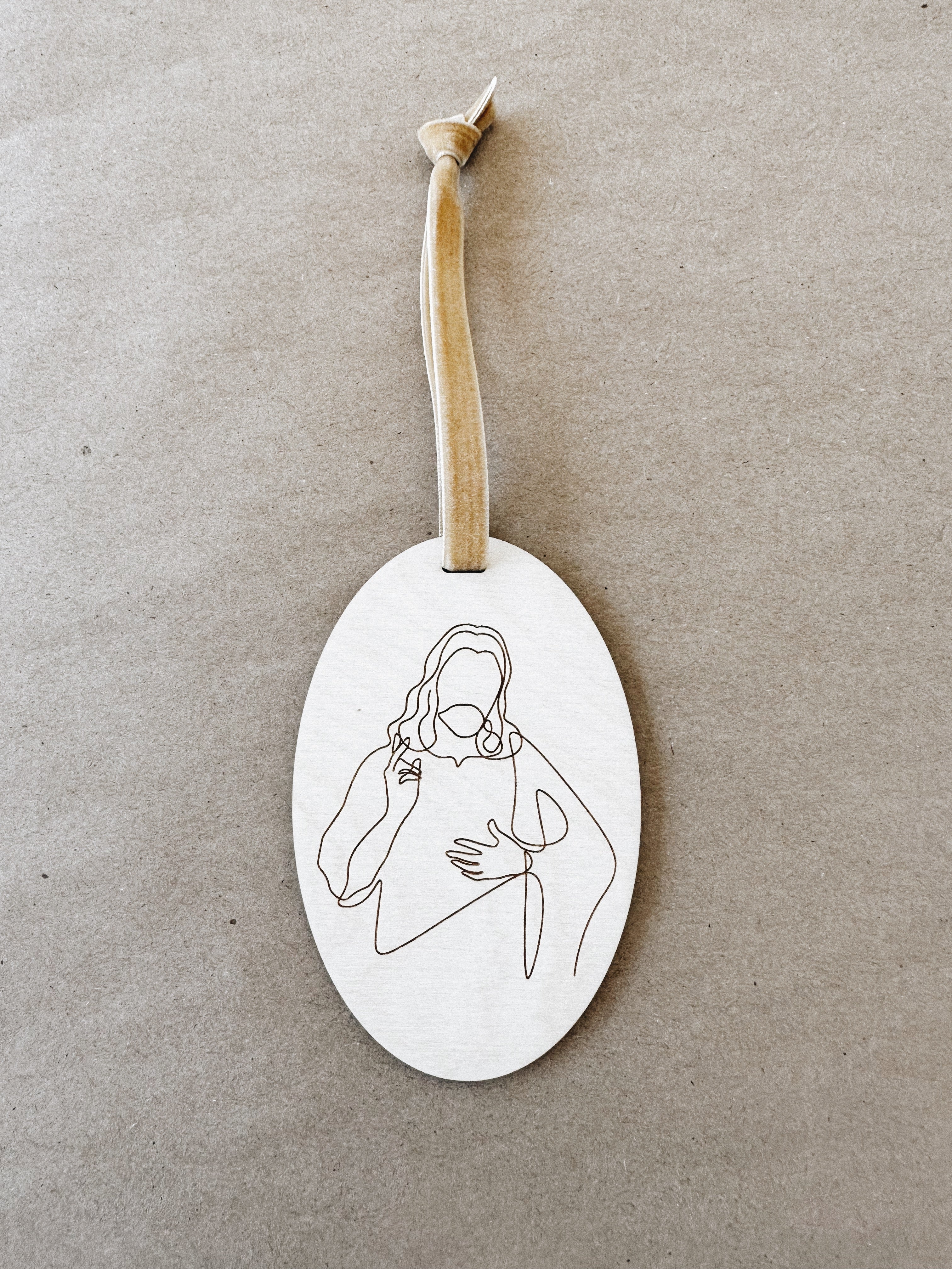 Modern Jesus Silhouette Christmas Ornament, Minimalistic Keepsake Ornament, Gift For Them, Happy Birthday Jesus