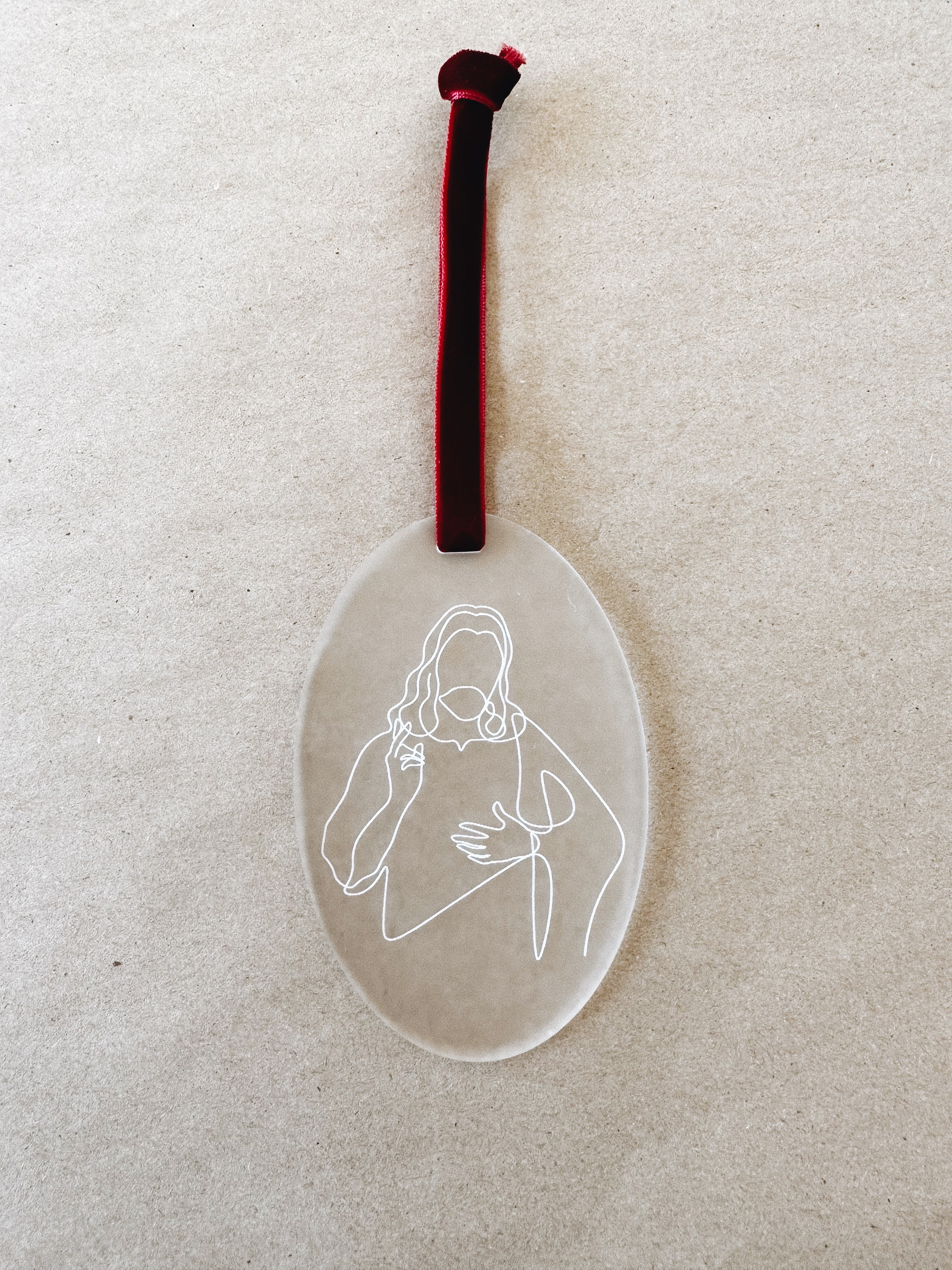 Modern Jesus Silhouette Christmas Ornament, Minimalistic Keepsake Ornament, Gift For Them, Happy Birthday Jesus