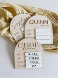 Acrylic & Wood Newborn Hospital Birth Stat Chart